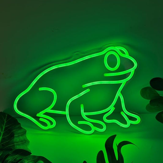 Lampeez Frog Neon Sign, Frog Lamp Wall Decor, Dimmable LED Neon Art Signs USB Powered, for Man Cave, Home, Patio, Garden, Bars, Stores, Clubs, Ideal Gift for Friends, Family and Kids-VerdiqueGarden