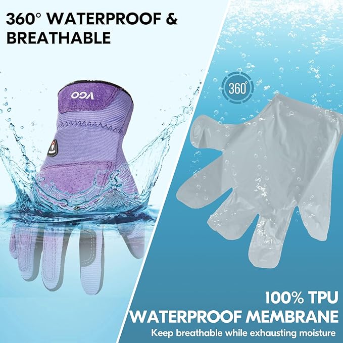 Vgo... Winter Gardening Gloves Women,Safety Work Gloves, Puncture-proof,Thornproof,Touchscreen(1 Pair,L,Purple,SL7471FLWP)-VerdiqueGarden