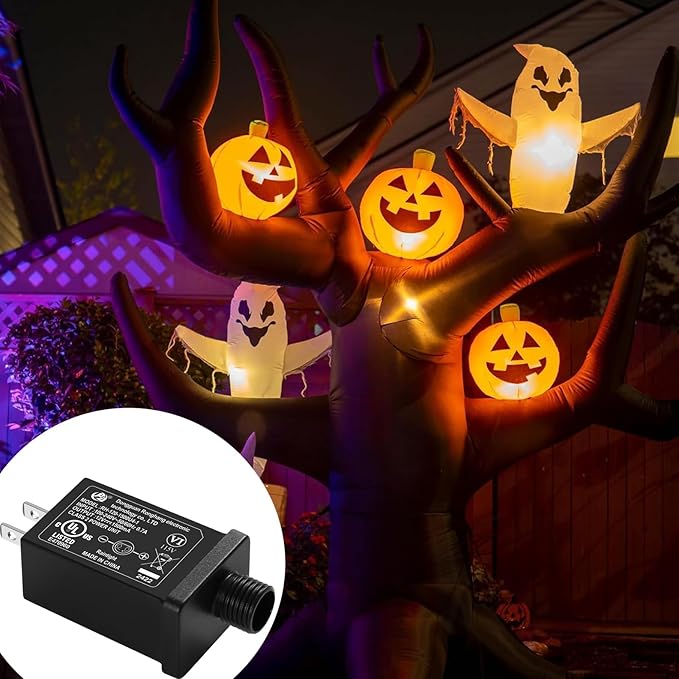 Replacement Yard Inflatable Adapter Power Supply Adaptor - 12V 1.5A 8 Pcs - Inflatable Plug Replacement Class 2 Power Supply - for Christmas Tree Light/Thanksgiving Yard Blow Up Decorations-VerdiqueGarden