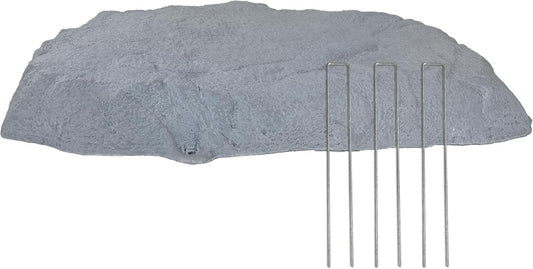 Sunnydaze 3.5” H Polyresin Faux Landscape Rock Cover - Lightweight Fake Rock Well Pump Cover for Outside - Gray-VerdiqueGarden