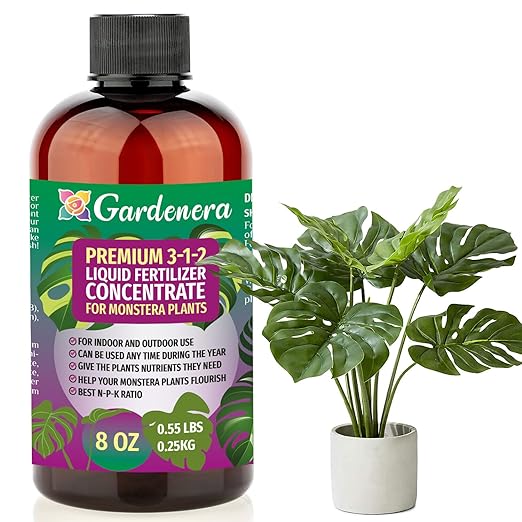Premium Liquid Monstera Plant Fertilizer - 3-1-2 Concentrate for Indoor Plants and Flowers by Gardenera | Organic Plant Food for Monstera - 8oz-VerdiqueGarden