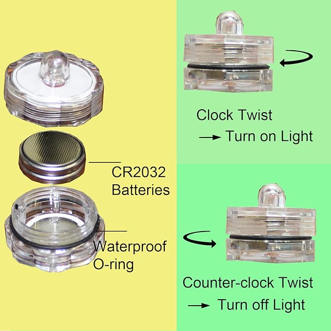 Super Bright LED Floral Tea Light Submersible Lights for Party Wedding (Red, 60 Pack)-VerdiqueGarden