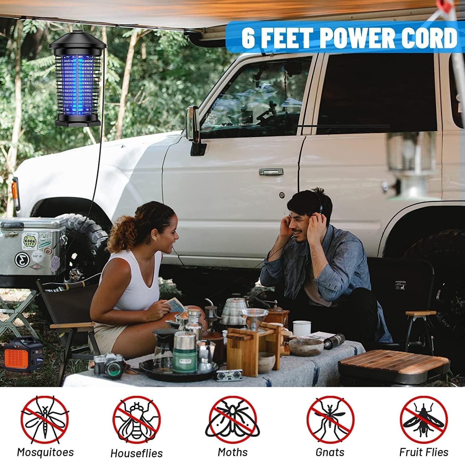 Bug Zapper Outdoor Indoor, Zechuan Electric Mosquito Zapper, Electronic Mosquito Killer Lantern, Waterproof Fly Trap Insect Killer for Home Backyard Patio Garden Camp Site-VerdiqueGarden