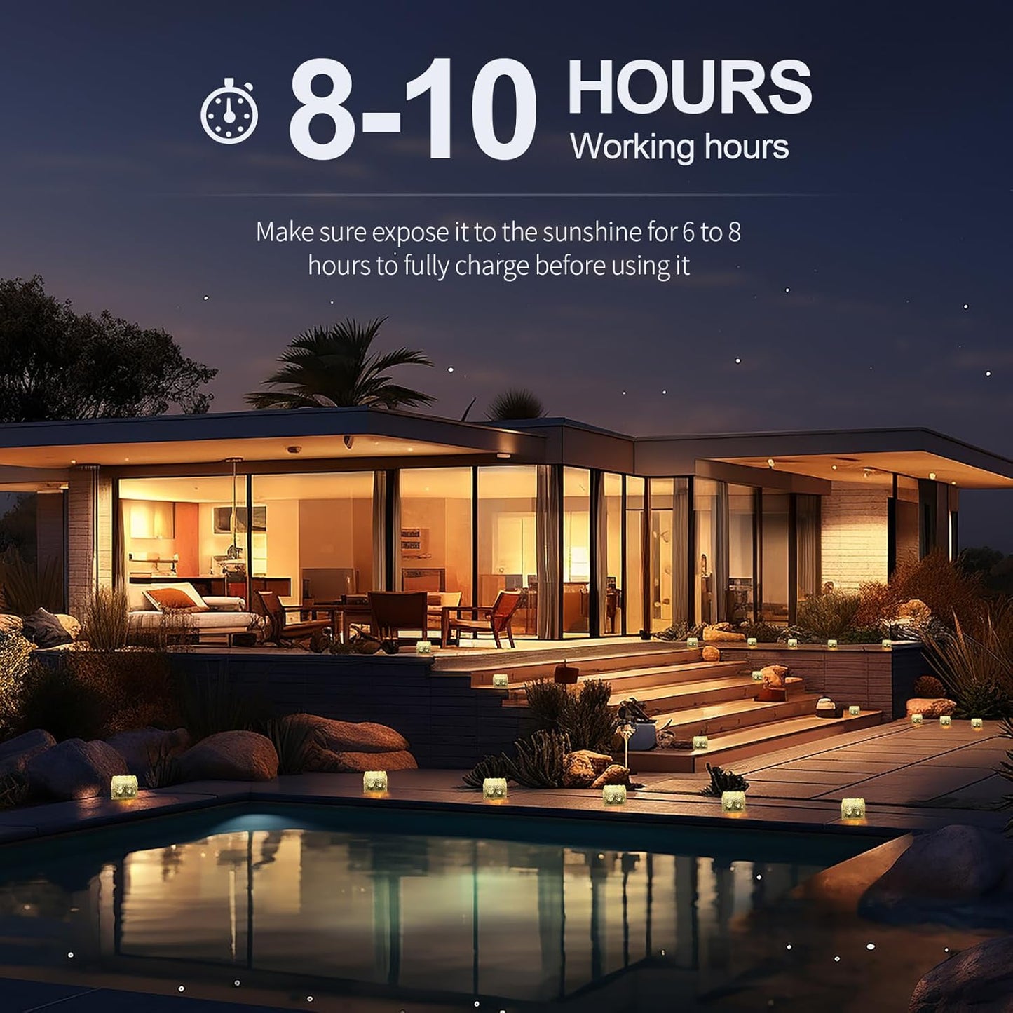 Solar Brick Lights-Outdoor Solar Lights for Yard-Solar Brick Landscape Path Light 6 Pack LED Light Brick Garden Decor for Pathway Patio Walkway Backyard Decoration-VerdiqueGarden