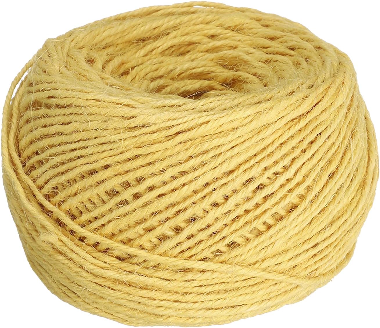 uxcell 328 Feet Natural Jute Twine String,2mm Thin Garden Twine Rope Colored Plant String Cord for DIY Art Crafts Gift Wrapping Decoration Packing Gardening Plant Hanger,Yellow-VerdiqueGarden