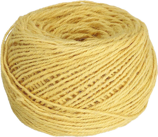 uxcell 328 Feet Natural Jute Twine String,2mm Thin Garden Twine Rope Colored Plant String Cord for DIY Art Crafts Gift Wrapping Decoration Packing Gardening Plant Hanger,Yellow-VerdiqueGarden