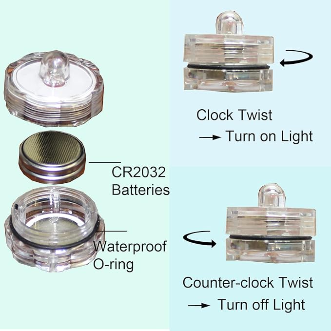 Bright LED Floral Tea Light Submersible Lights for Party Wedding (Amber, 20 Pack)-VerdiqueGarden