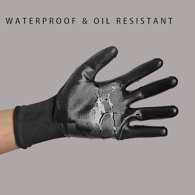 Evridwear Work Gloves with Grip Rubber Coated for Men Women Warehouse Mechanic,12 Pairs Bulk-VerdiqueGarden
