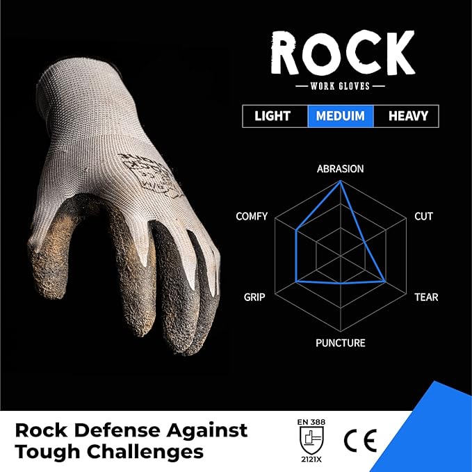 toolant Crinkle Latex Work Gloves Bulk, Rubber Coated Safety Work Gloves for Men and Women, 120 Pairs for Construction, Gardening, Warehouse (Gray, Large)-VerdiqueGarden