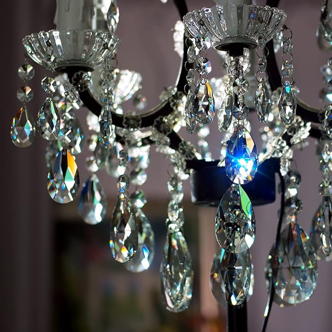 1ft 10pcs Teardrop Crystals Garland, Hanging Chandelier Crystals Prism Beads Chain for Wedding Home Decoration Clear GOLDENHAITAI-VerdiqueGarden