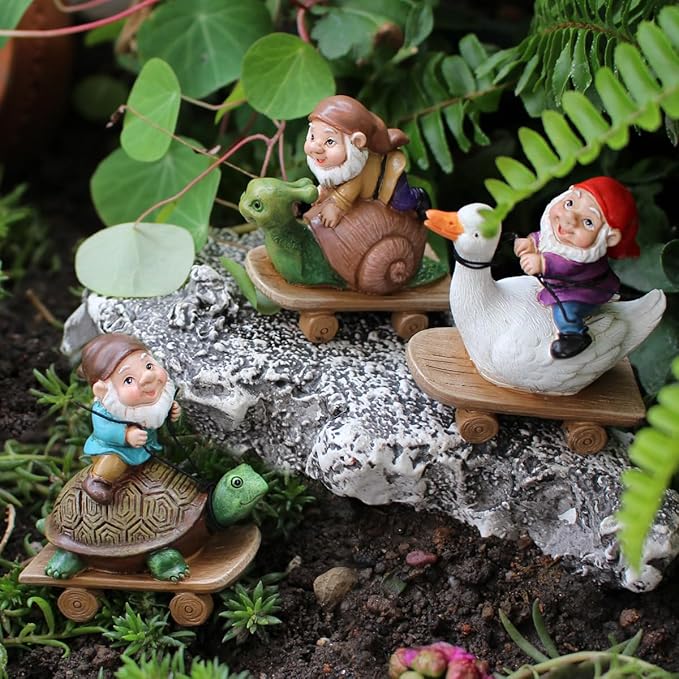 3 PCS Funny Garden Gnome Statues, Creative Resin Dwarf Sculptures, Outdoor Yard Decor, Gnomes Tree Faces for Lawn, Patio, Porch, Miniature Fairy Garden Accessories, Novelty Gift for Indoor/Outdoor Use-VerdiqueGarden