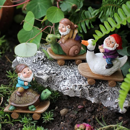 3 PCS Funny Garden Gnome Statues, Creative Resin Dwarf Sculptures, Outdoor Yard Decor, Gnomes Tree Faces for Lawn, Patio, Porch, Miniature Fairy Garden Accessories, Novelty Gift for Indoor/Outdoor Use-VerdiqueGarden