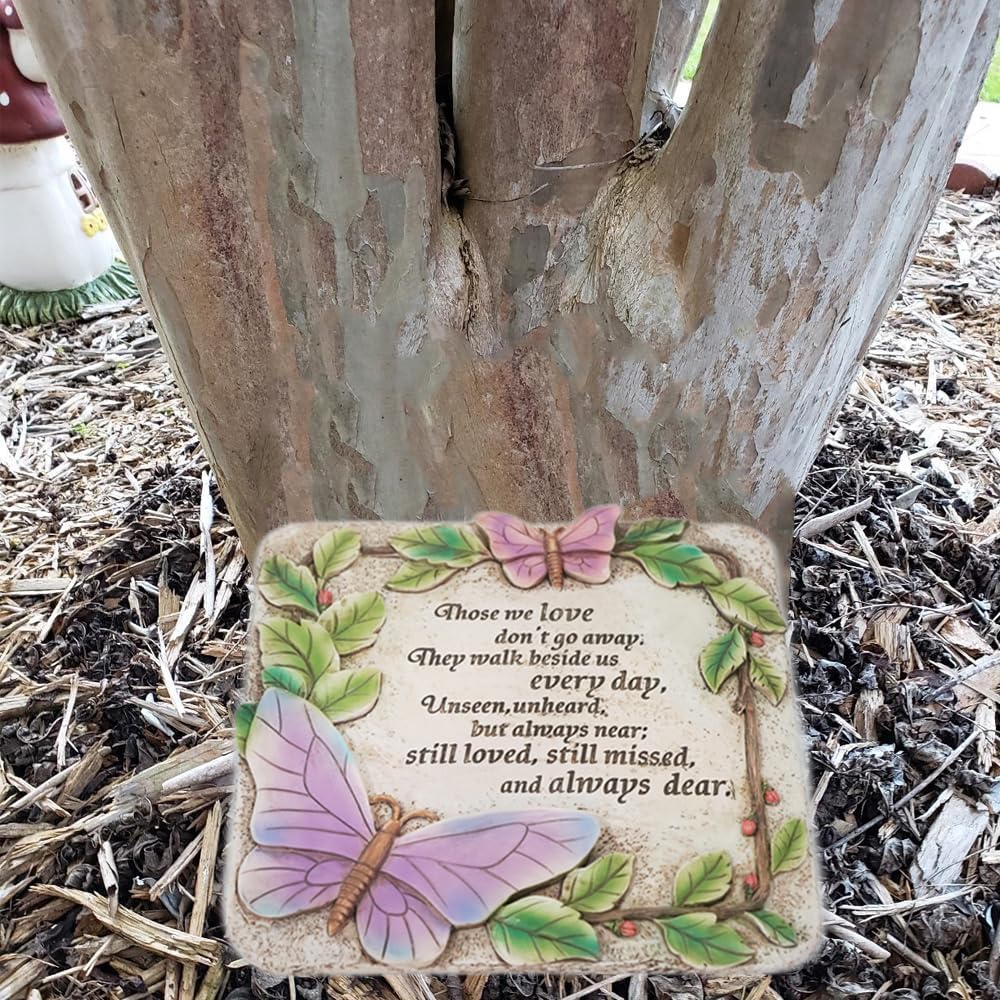 Garden Memorial Stone, Those We Love Don't Go Away Remembrance Gift, Stepping Stone Outdoor, Decor for Garden, Homes and Lawn-VerdiqueGarden