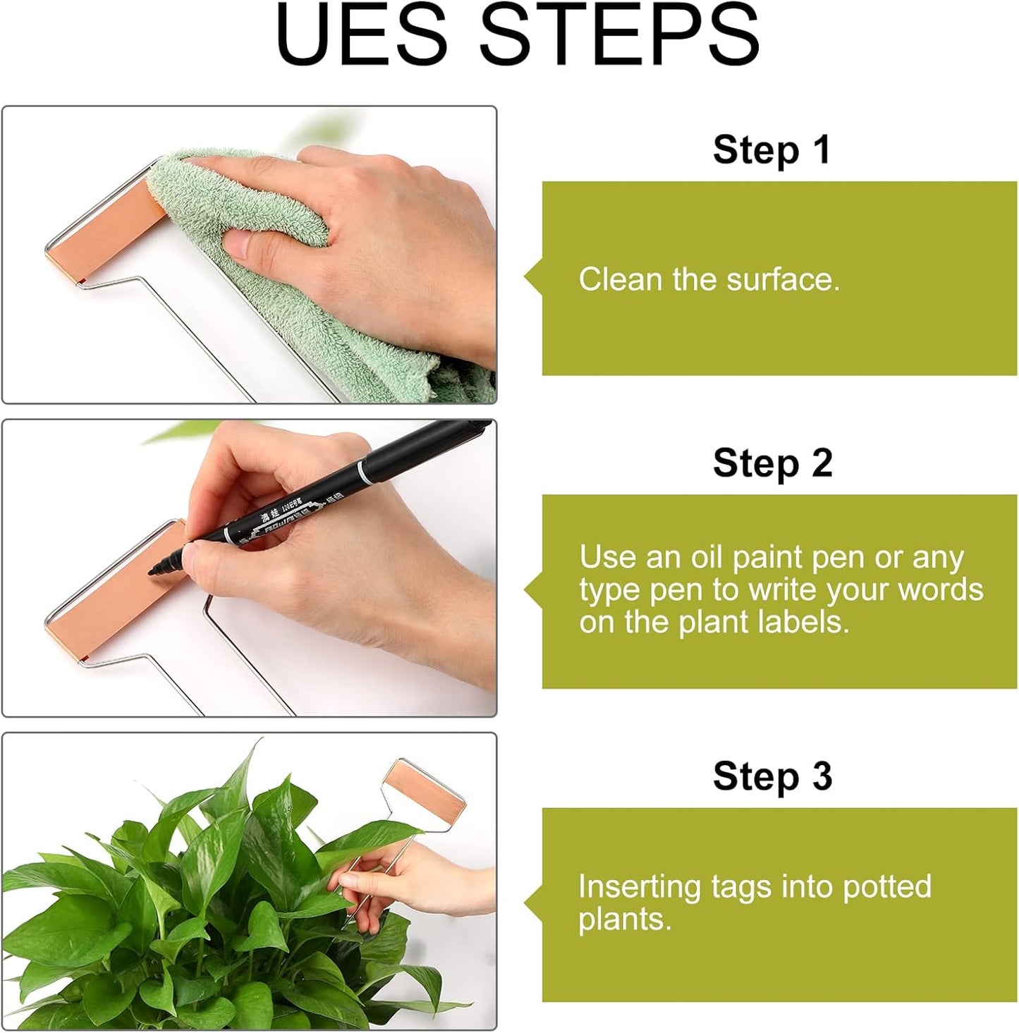 100 Pcs Metal Garden Plant Labels Weatherproof Banner Copper Plant Tags, Metal Copper Garden Markers, Reusable Height 10.5 Label Area 2.5'' x 7/8''-VerdiqueGarden