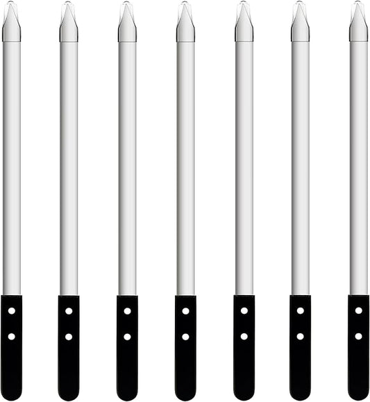 23.6 Inch Long Kabob Skewers, 0.91 Inch Wide, Stainless Steel with Black Wood Handle, 7 Pack-VerdiqueGarden