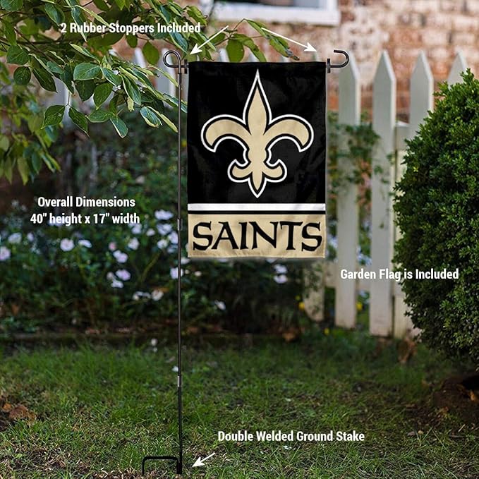 WinCraft New Orleans Saints Garden Flag with Stand Holder-VerdiqueGarden
