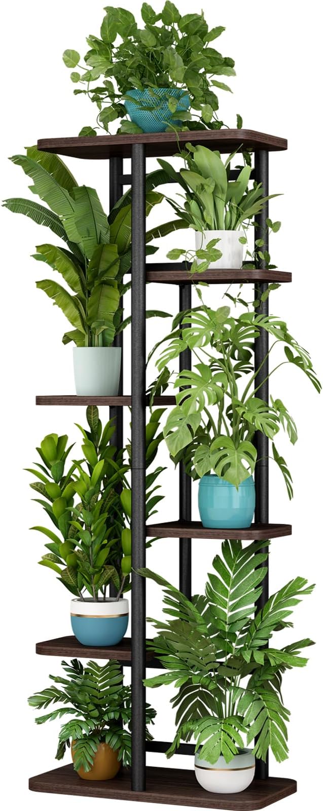 LINZINAR Plant Stand 6 Tier 7 Potted Indoor Plant Shelf Multiple Stands for Garden Corner Balcony Living Room-VerdiqueGarden