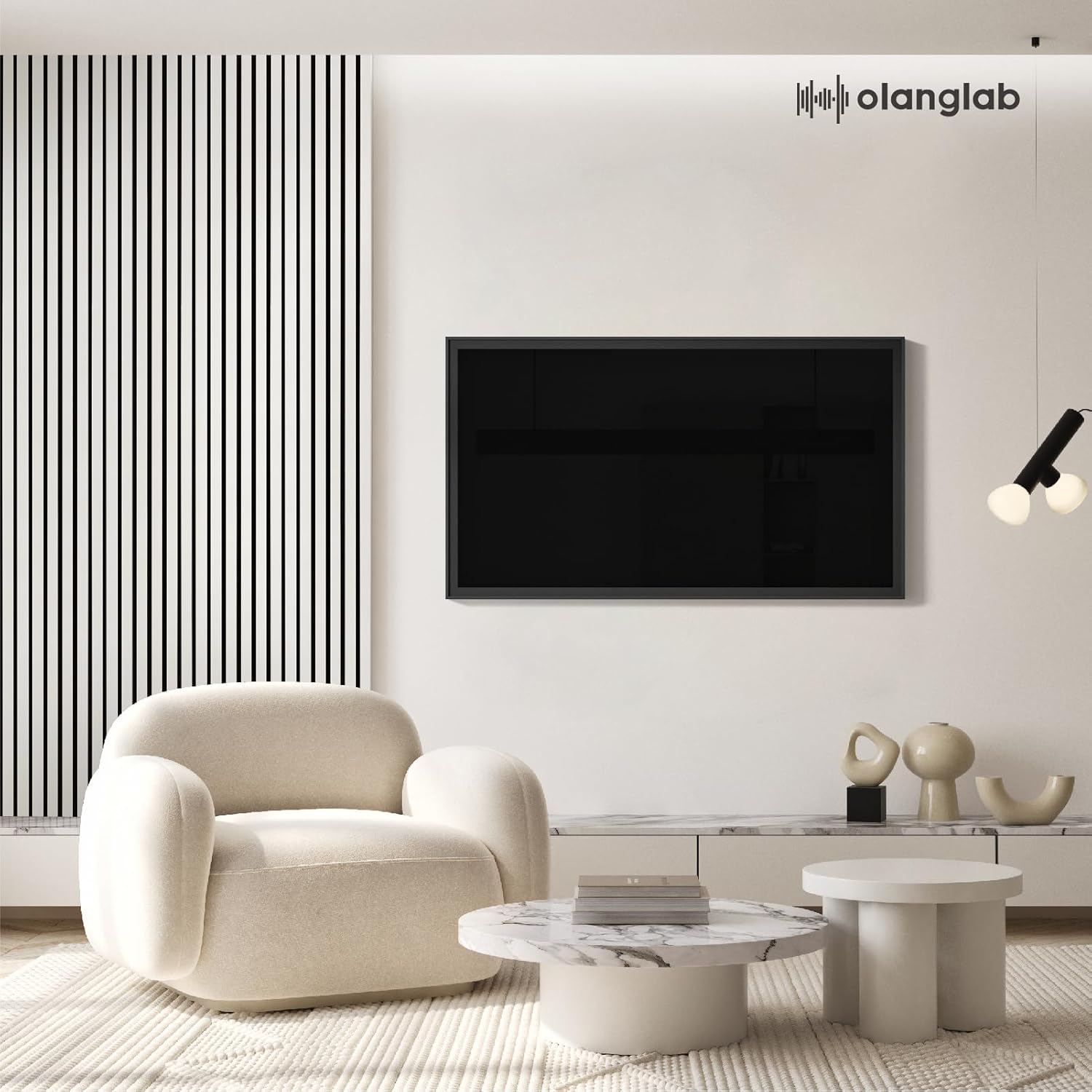 Olanglab Wood Slat Wall Panels, Wooden Acoustic Wall Panels, 94.5"x12.6" Each 3D Wall Panels for Interior Wall Decor, 4 Pack in Total 94.5"x50.4" (Gloss White)-VerdiqueGarden