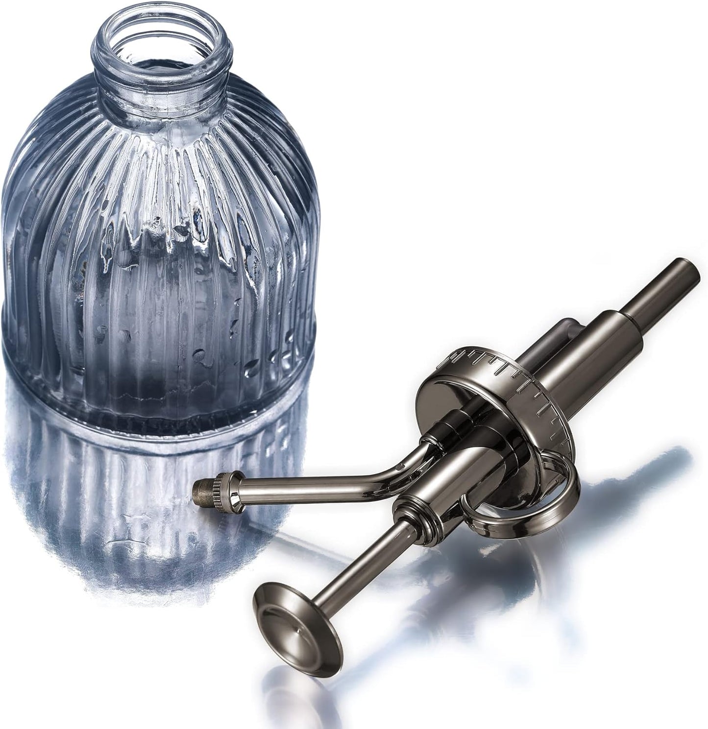 Glass Plant Mister Spray Bottle, Succulent Spray Bottle with Top Pump, Glass Plant Sprayer Mister Vintage Spritzer Small Watering Can for Indoor Outdoor Houseplant - Grey-VerdiqueGarden