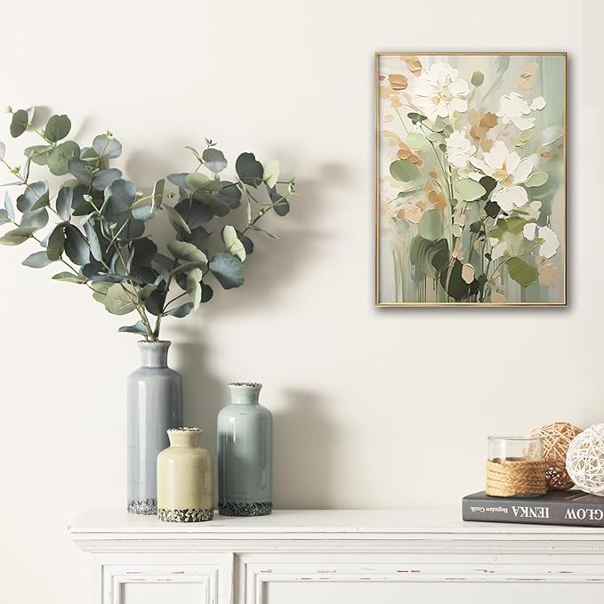 Flower Vase Set of 3, Ceramic Neutral Vases Home Decor, Pottery Rustic Farmhouse Decorative Vases Modern Decor for Table Mantel Entryway Bookshelf Living Room Kitchen Bedroom - Multicolor-VerdiqueGarden