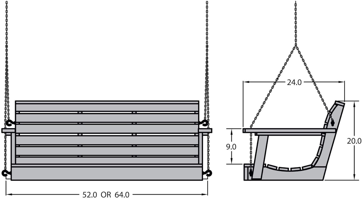 highwood Weatherly Porch Swing 5 Feet, Federal Blue-VerdiqueGarden