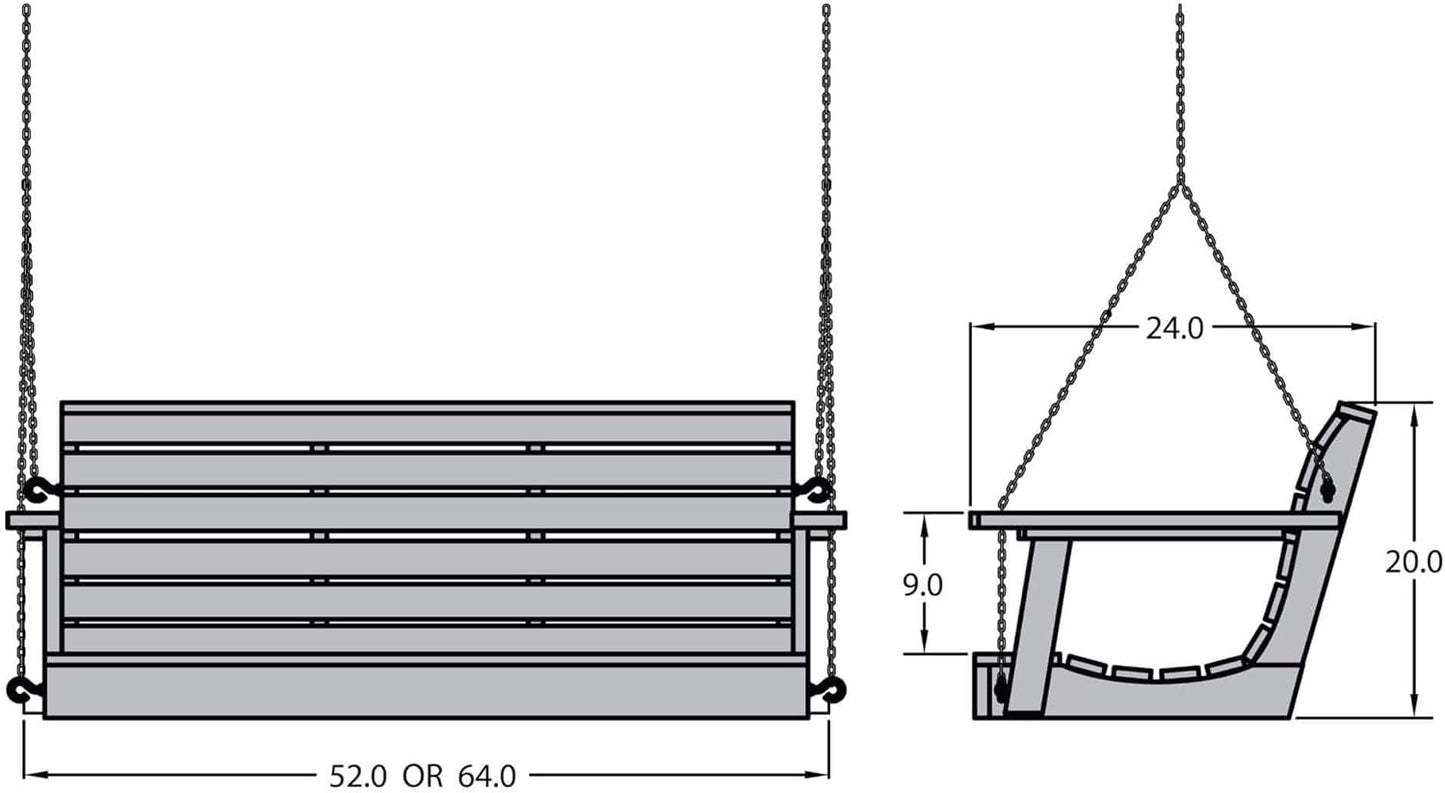 highwood Weatherly Porch Swing 5 Feet, Whitewash-VerdiqueGarden