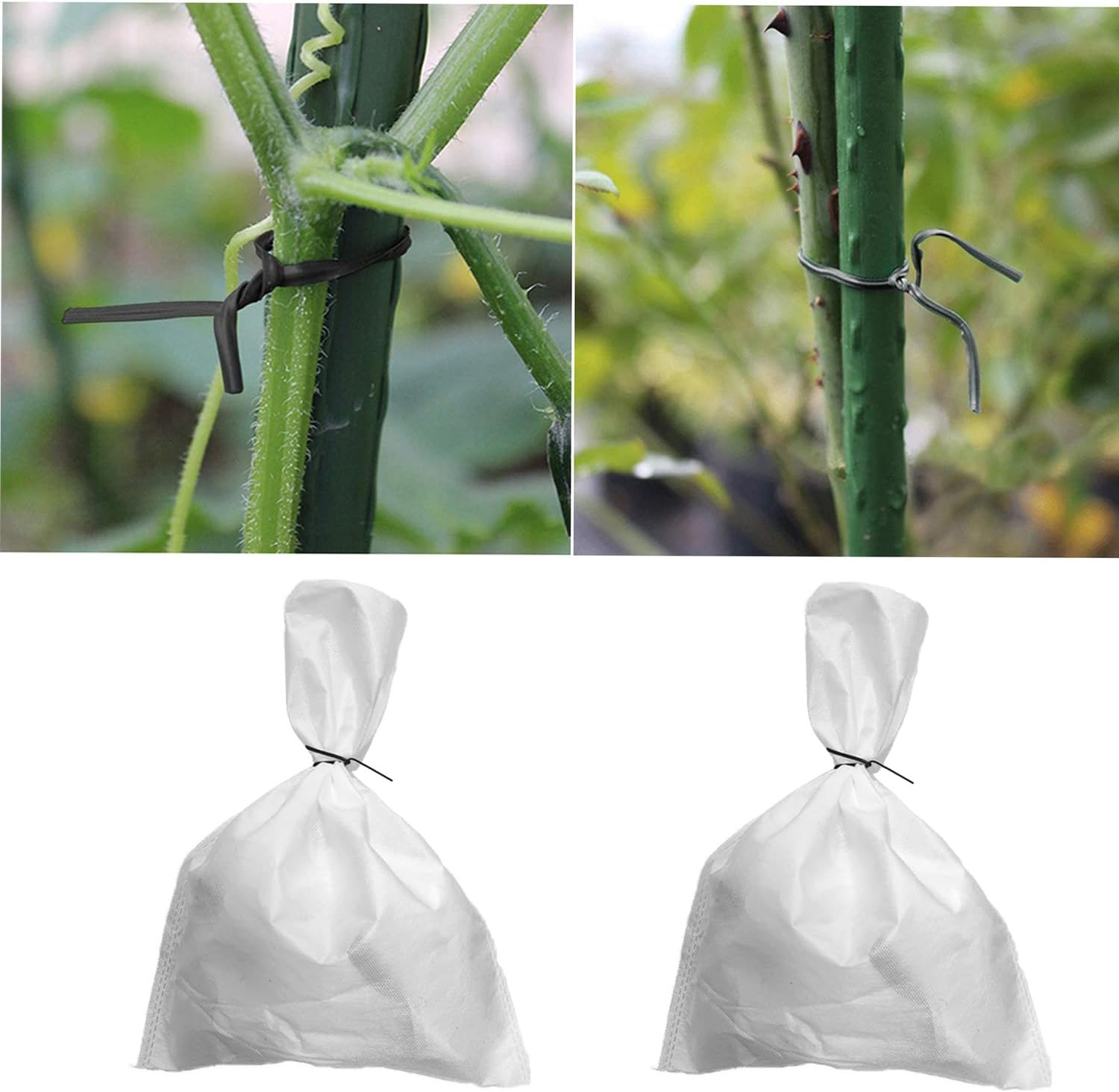 1000 pcs 6 inch Black Cable Twist Ties Plastic Twist Ties with Rugged Metal Innercores Reusable Fastening Cable Cord Wire Ties-VerdiqueGarden