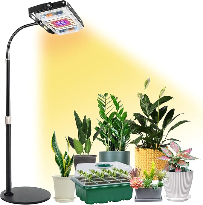 LBW Grow Light for Indoor Plants, Full Spectrum Desk LED Plant Light, Small Grow Lamp with On/Off Switch, Height Adjustable, Flexible Gooseneck, Ideal for Indoor Growth-VerdiqueGarden