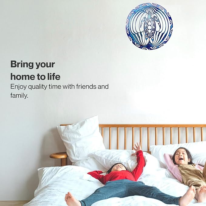 VP Home Tribal Turtle Kinetic Wind Spinners for Yard and Garden Wind Spinner Outdoor Metal Large Hanging Turtle Decor 3D Garden Art Wind Sculpture Spinners Kinetic Art Lawn Ornaments, 12x15 inches-VerdiqueGarden