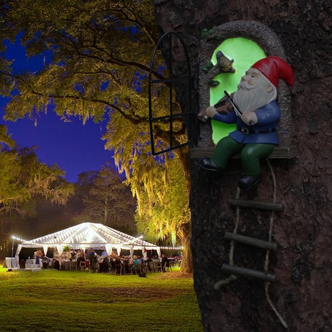 Funny Garden Gnome Statues, Creative Resin Dwarf Sculptures, Outdoor Yard Decor, Gnomes Tree Faces for Lawn, Patio, Porch, Miniature Fairy Garden Accessories, Novelty Gift for Indoor/Outdoor Use-VerdiqueGarden