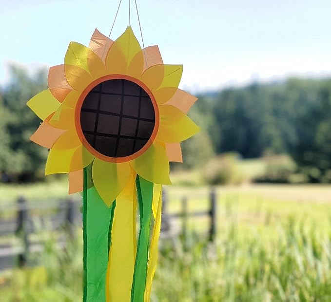 Madrona Brands Sunflower Windsock | Durable Outdoor Hanging Decoration | Yard, Garden, Patio, Home and More | 42-Inch-VerdiqueGarden