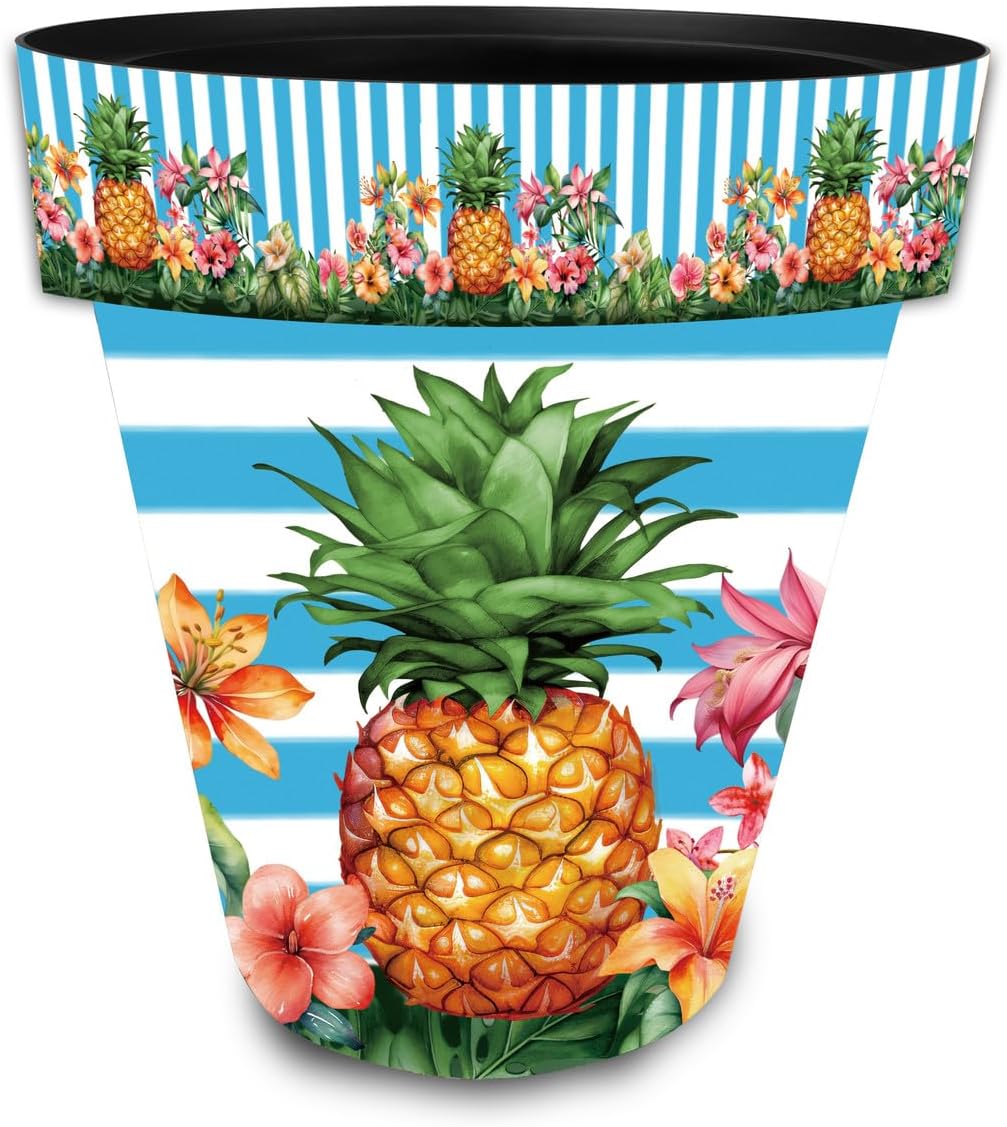 Briarwood Lane Pineapple and Stripes Large Planter-VerdiqueGarden