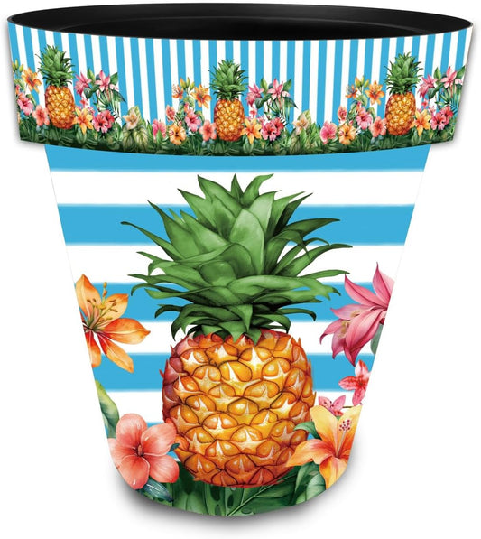 Briarwood Lane Pineapple and Stripes Large Planter-VerdiqueGarden