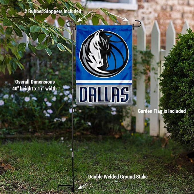 WinCraft Dallas Mavericks Garden Flag with Stand Holder-VerdiqueGarden