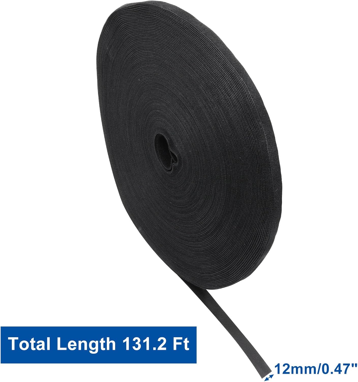 Plant Ties 131ft Feet, Plant Tape Reusable Nylon Hook and Loop Tape, Garden Strap for Climbing Plants Supports, Tree Ties for Flower Vine Tomato Branches, Cable Wire (Black)-VerdiqueGarden