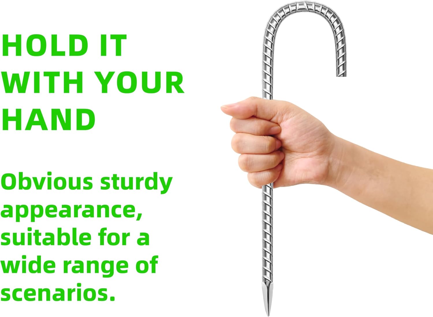 60 Pack Ground Garden Rebar Stakes Rebar 12 Inch Anti-Rust Galvanized Steel J Shape Hook Heavy Duty Ground Anchors for Tents, Position Kits,Fences, and Trampolines Landscape Fabric-VerdiqueGarden