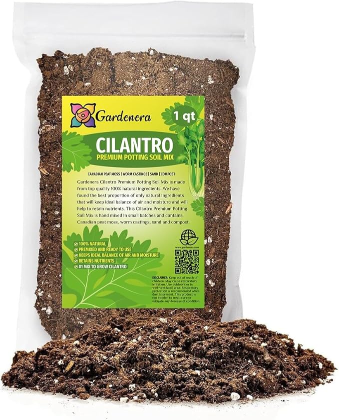 Premium Cilantro Plant Potting Mix - Crafted for Vigorous Cilantro Growth and Intense Flavor - 1 Quart-VerdiqueGarden