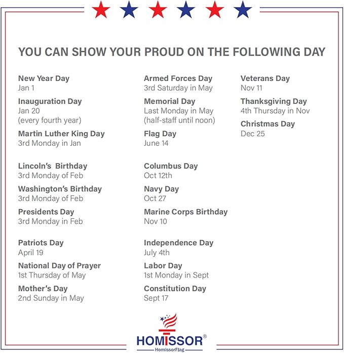 Homissor American Flags 3x5 for Outside US Flag - USA Outdoor Heavy Duty United State Flag Embroidered Stars Durable Nylon for All Weather High Wind Sewn Stripes With Brass Grommets-VerdiqueGarden