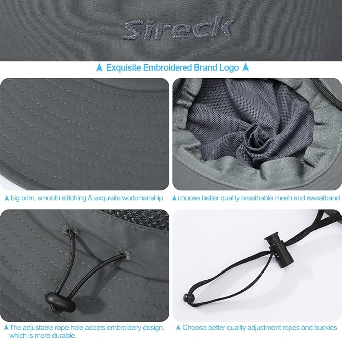 Fishing Hat, UPF50+ Wide Brim Sun Hat for Men Women, UV Protection Hiking Beach Bucket Hats Summer Safari Hat-VerdiqueGarden