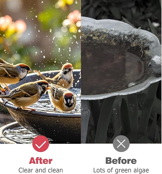 Copper Bird Bath Purification Disk, Water Wiggler for Bird Bath, Bird Bath Copper Disk, 1mm Reinforced 99% Pure Copper Cleaning Disk, Universal Fit for Outdoor Birdbaths, 4 Inch in Diameter (G)-VerdiqueGarden