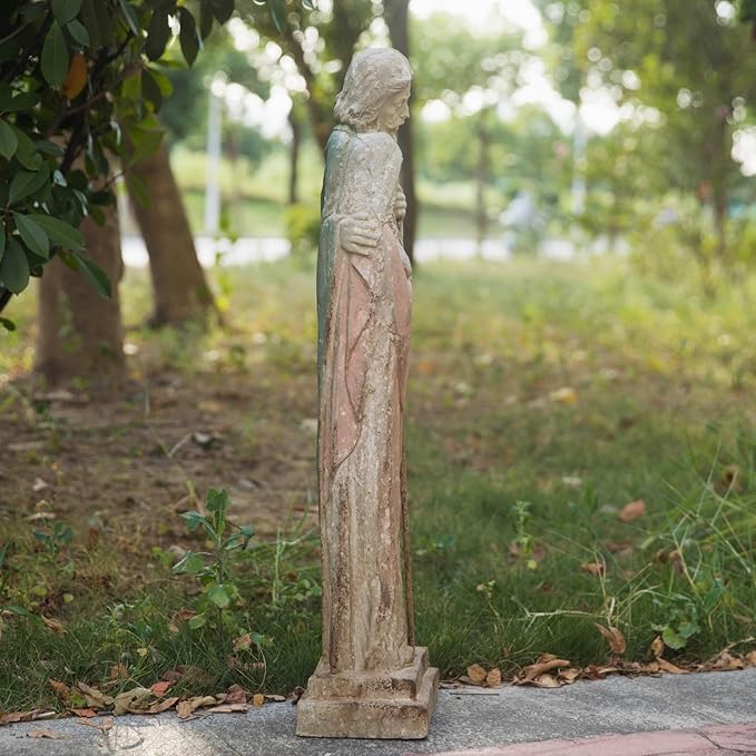Holy Family Garden Statue Large Catholic Outdoor Sculpture H31.5” Big Sacred St Joseph Tall Virgin Mary Religious Saint Mother of God Outside Yard Lawn Patio Painted Resin-VerdiqueGarden