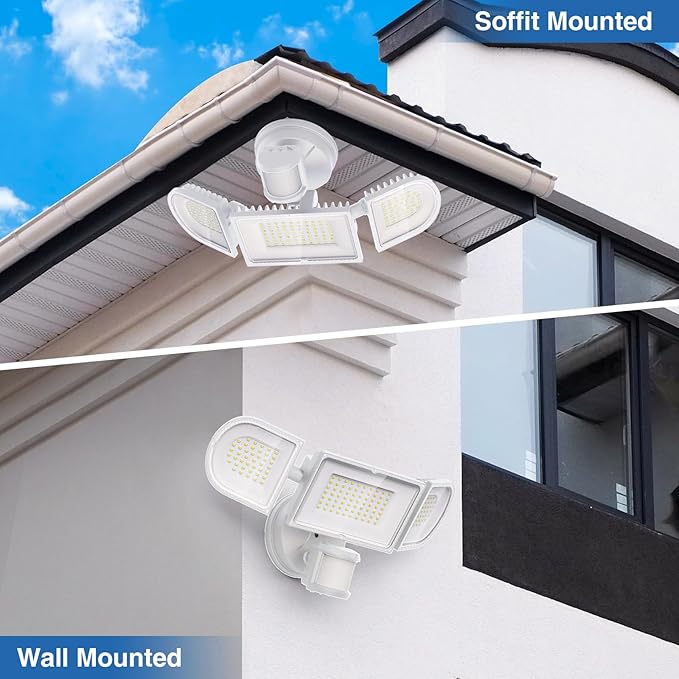 150W Motion Sensor Lights Outdoor for Outside, 15000LM LED Flood Lights Outdoor Wired Dusk to Dawn, Exterior Security Floodlight Fixture Waterproof IP65, Outdoor Lighting for House, Garage-VerdiqueGarden