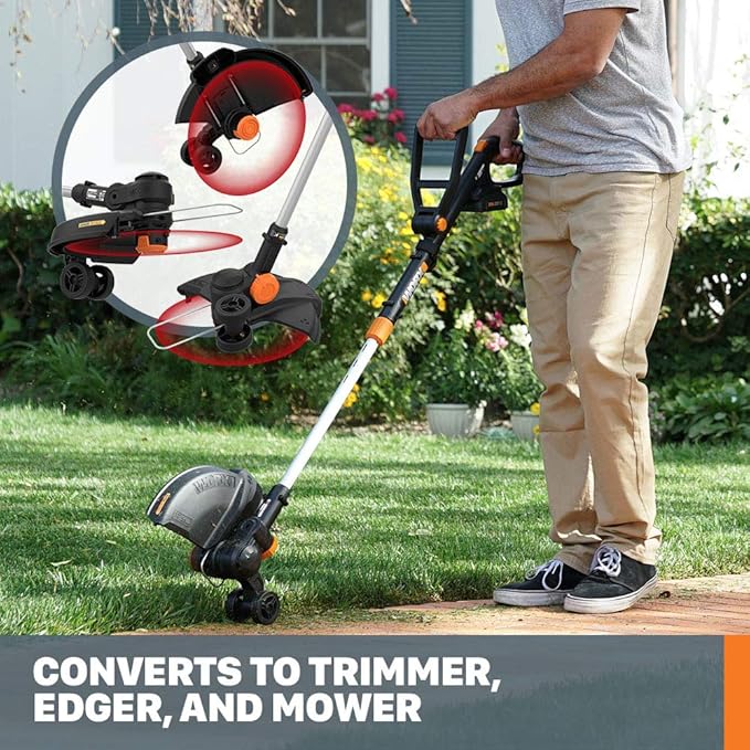 Worx GT Revolution 20V 12" String Trimmer Grass Trimmer/Edger/Mini-Mower, WG170.2-VerdiqueGarden