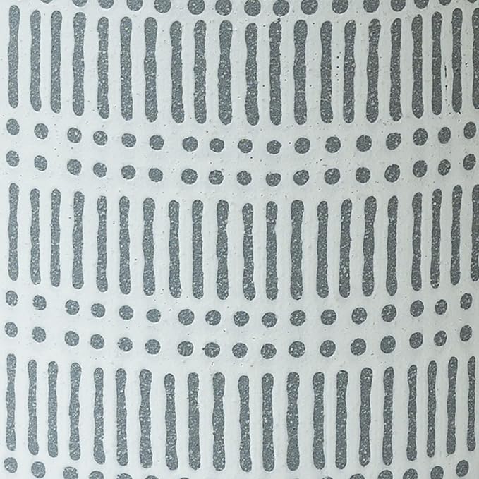 LA JOLIE MUSE Ceramic Plant Pot with Wood Stand - 9.4 Inch Modern Round Decorative Flower Pot Indoor with Wood Planter Holder, Slate Blue and White-VerdiqueGarden