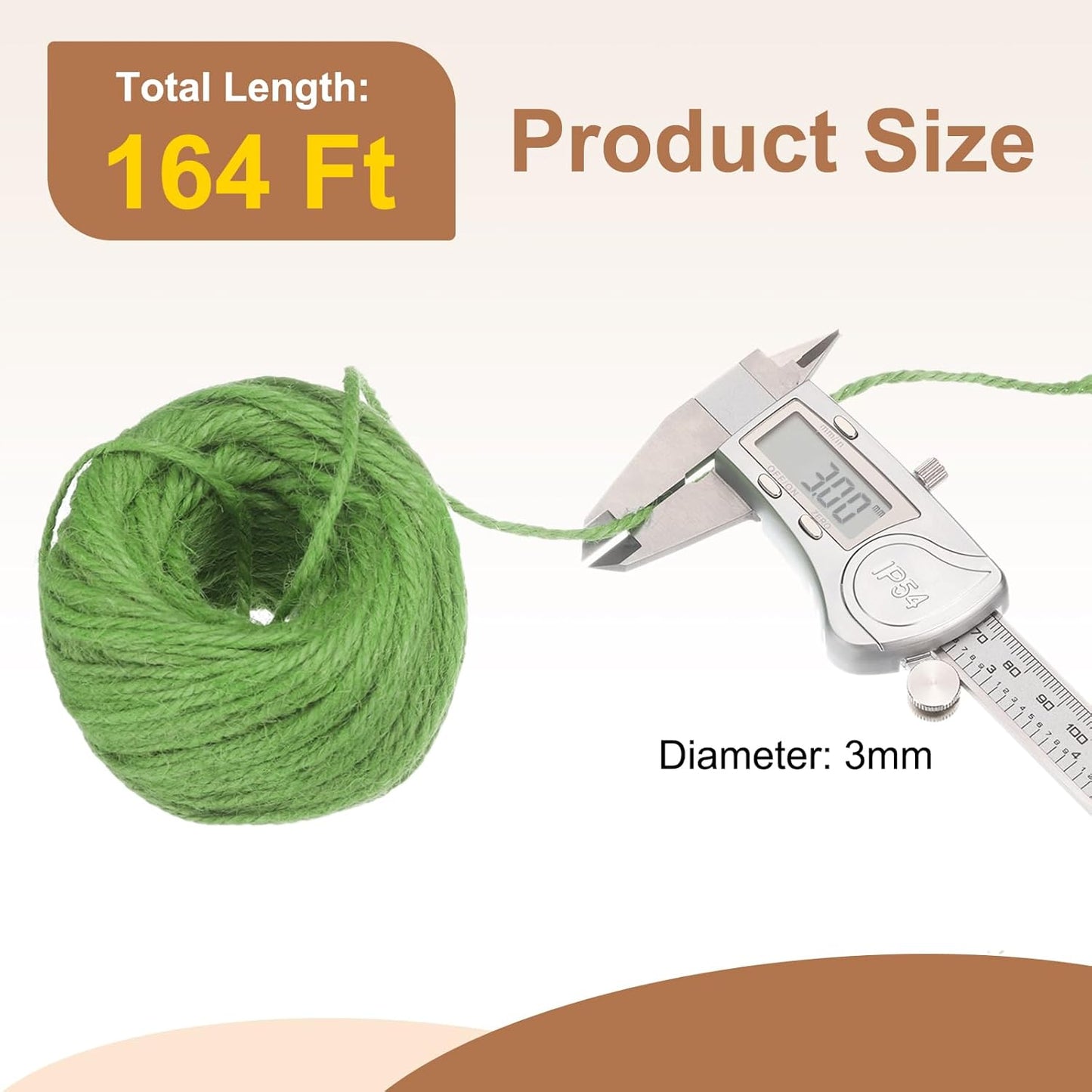 uxcell 164 Feet Natural Jute Twine String,3mm Thin Garden Twine Rope Colored Plant String Cord for DIY Art Crafts Gift Wrapping Decoration Packing Gardening Plant Hanger,Light Green-VerdiqueGarden