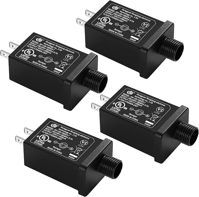 Replacement Yard Inflatable Adapter Power Supply Adaptor - 12V 1.5A 4Pcs- Inflatable Plug Replacement Class 2 Power Supply - for Christmas Tree Light/Thanksgiving Yard Blow Up Decorations-VerdiqueGarden