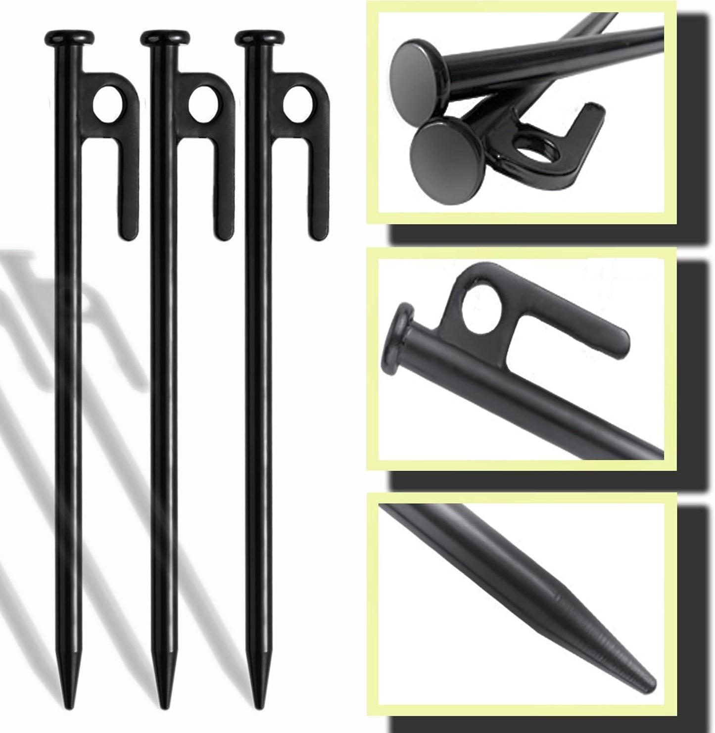 Tree Stakes Kits, Tree Stakes and Supports Kits for Hurricane Protection & Bad Weather, Include 6 PCS 11.8" Heavy Duty Steel Tree Stake, 6 PCS 15.8" Tree Straps and 100 FT Rope-VerdiqueGarden