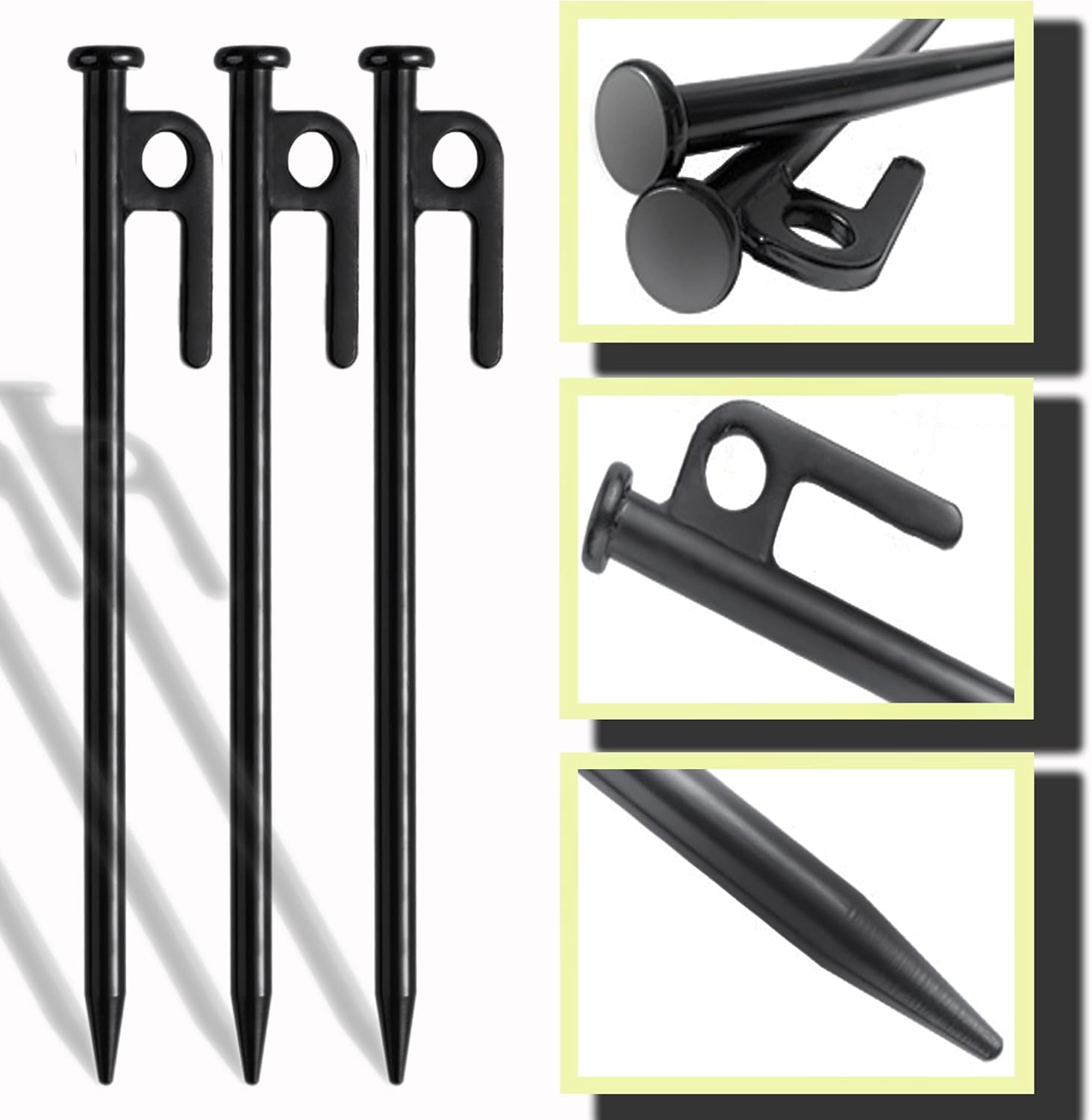 Tree Stakes Kits, Tree Stakes and Supports Kits for Hurricane Protection & Bad Weather, Include 6 PCS 11.8" Heavy Duty Steel Tree Stake, 6 PCS 15.8" Tree Straps and 100 FT Rope-VerdiqueGarden