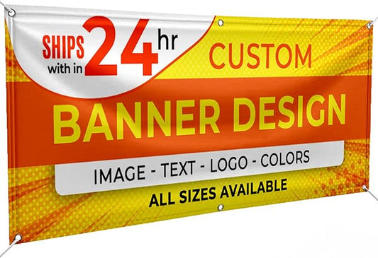 Personalized Passion Vinyl Banner 4' x 10' - Customized Banner for Business, Graduation, Birthday Parties, Indoor Outdoor Use - Full Color 13oz Vinyl Custom Signs with HD Printed Text, Photos and More-VerdiqueGarden