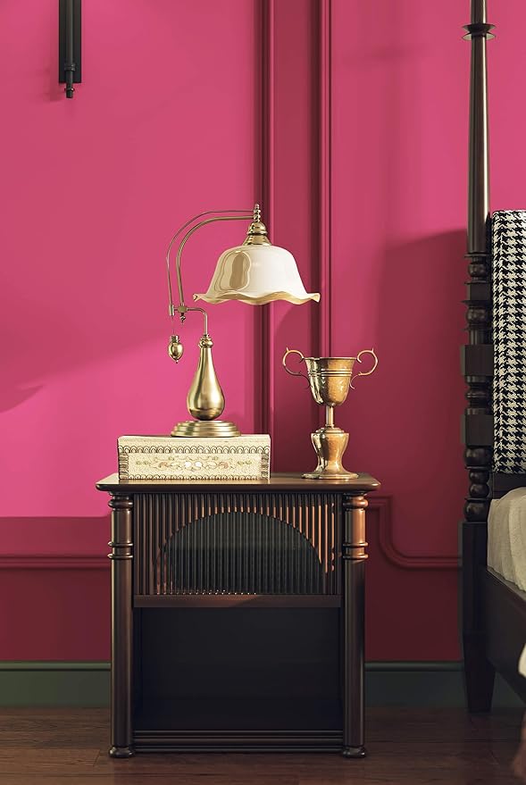 Dimoon 118''x17.7'' Pink Peel and Stick Wallpaper Contact Paper Modern Self Adhesive Wall Paper Removable Renter Friendly Textured Solid Color Shelf Cabinet Vinyl Roll (118''x17.7'',Rose Red)-VerdiqueGarden